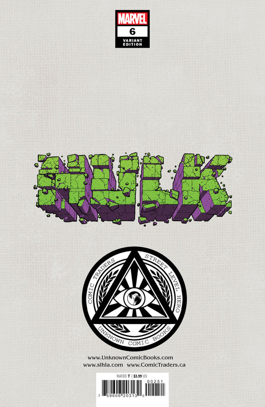 Hulk 6 Unknown Comics Stephen Segovia Exclusive Virgin Var (04/20/2022)