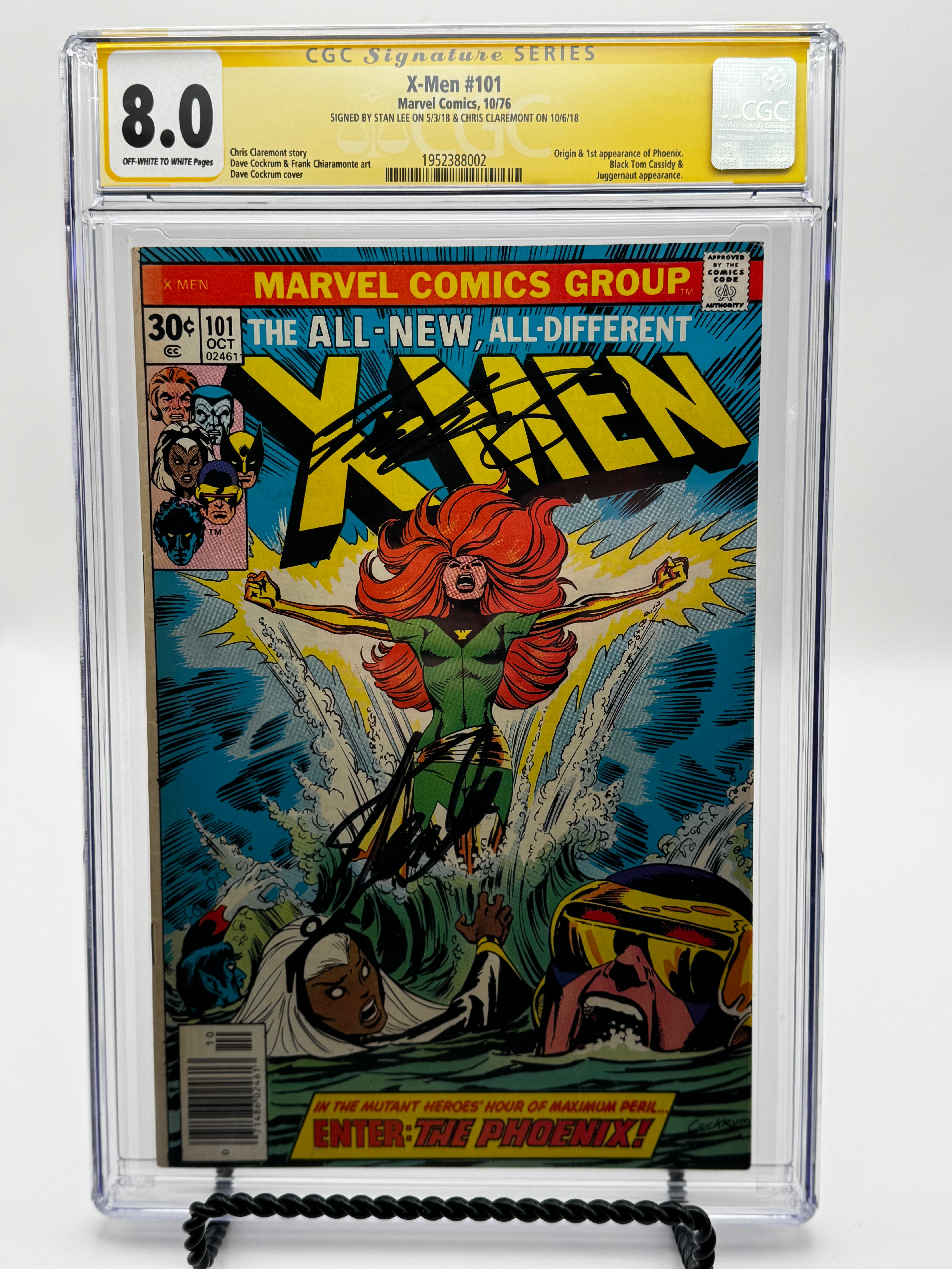 X-Men #101 CGC 8.0 - Signed by Stan Lee & Claremont! 1st
