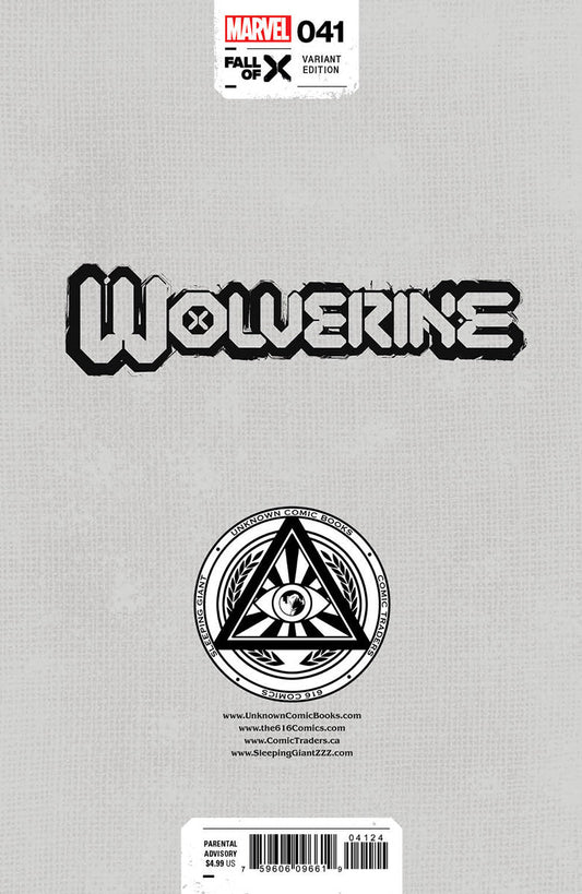 Wolverine #41 Unknown Comics Tyler Kirkham Exclusive Var (01/10/2024)