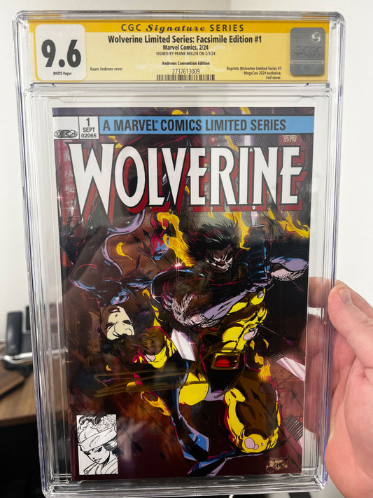 [SIGNED BY FRANK MILLER] [FOIL] WOLVERINE BY CLAREMONT & MILLER #1 FACSIMILE EDT. UNKNOWN COMICS ANDREWS EXCLUSIVE VAR [CGC 👉 9.6 YELLOW LABEL] (03/15/2024)