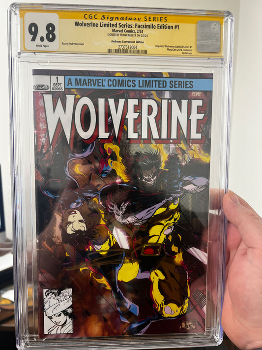 [SIGNED BY FRANK MILLER] [FOIL] WOLVERINE BY CLAREMONT & MILLER #1 FACSIMILE EDT. UNKNOWN COMICS ANDREWS EXCLUSIVE VAR [CGC 👉 9.8 YELLOW LABEL] (03/15/2024)