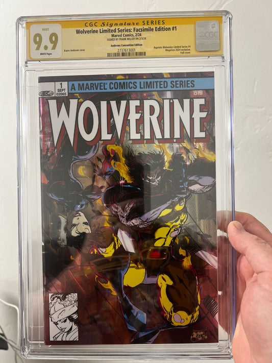 [SIGNED BY FRANK MILLER] [FOIL] WOLVERINE BY CLAREMONT & MILLER #1 FACSIMILE EDT. UNKNOWN COMICS ANDREWS EXCLUSIVE VAR [CGC 👉 9.9 YELLOW LABEL] (03/15/2024)
