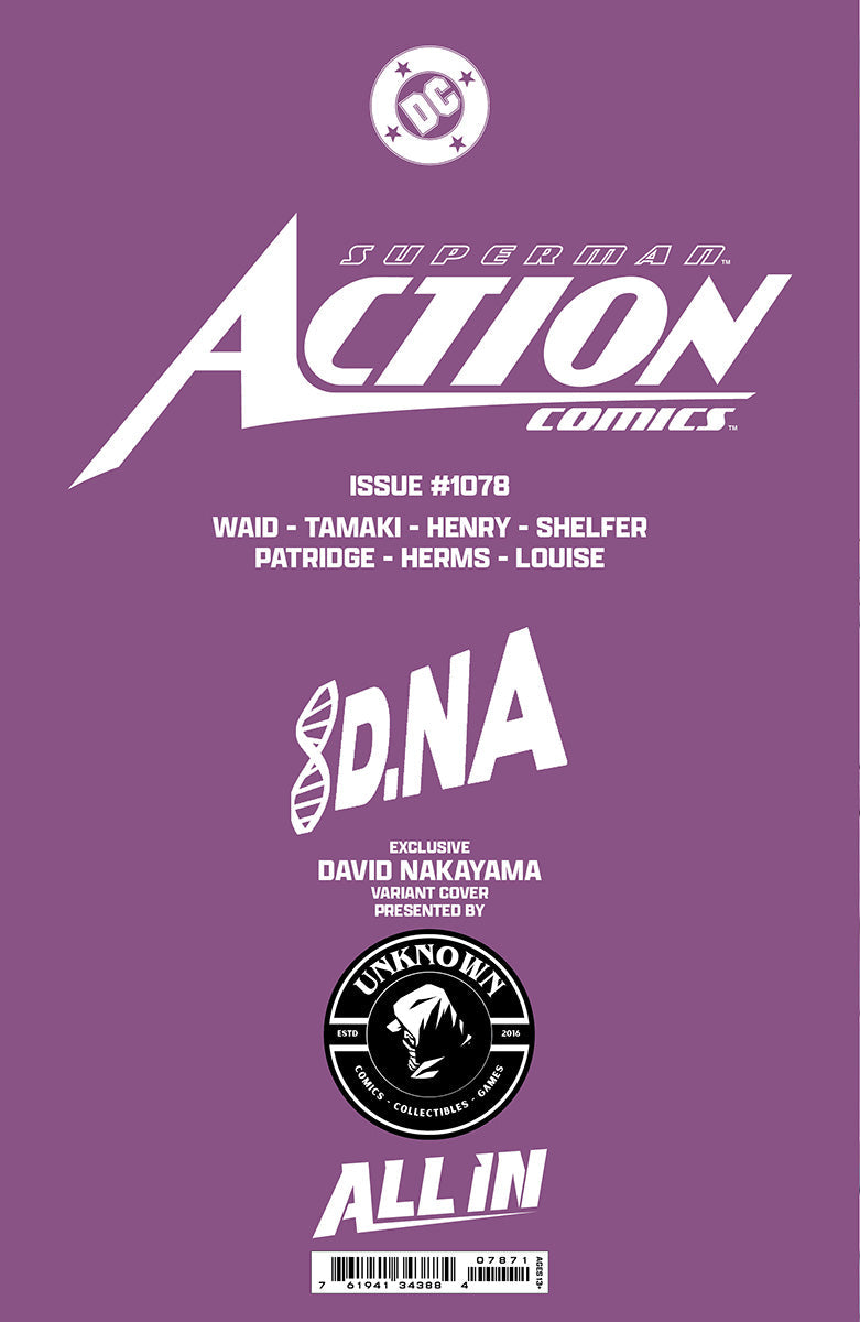 [SIGNED W/ COA] [FOIL] ACTION COMICS #1078 UNKNOWN COMICS DAVID NAKAYAMA EXCLUSIVE VIRGIN VAR (06/2025)