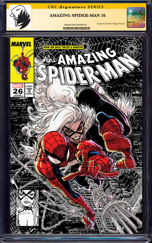 [SIGNED BY KAARE ANDREWS] AMAZING SPIDER-MAN #26 UNKNOWN COMICS KAARE ANDREWS EXCLUSIVE VAR [CGC 9.6+ YELLOW LABEL] (11/27/2024)