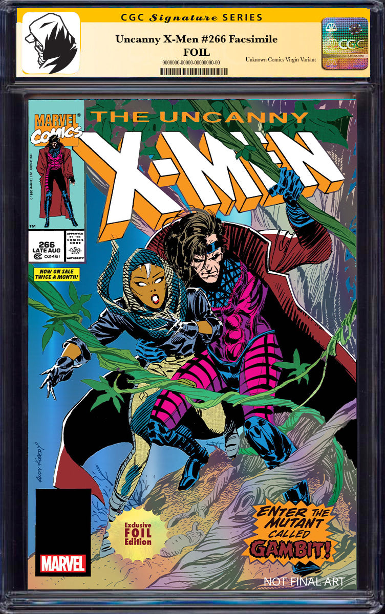[SIGNED BY ALISON SEALY SMITH]  ✨ [FOIL] UNCANNY X-MEN #266 UNKNOWN COMICS EXCLUSIVE FACSIMILE EDITION [CGC 9.6+ YELLOW LABEL] VAR (03/26/2025)