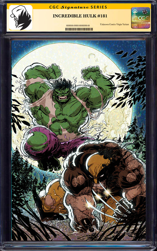 [SIGNED BY KAARE ANDREWS] INCREDIBLE HULK #181 FACSIMILE EDITION [NEW PRINTING] UNKNOWN COMICS KAARE ANDREWS EXCLUSIVE VIRGIN VAR [CGC 9.6+ YELLOW LABEL] (11/27/2024)