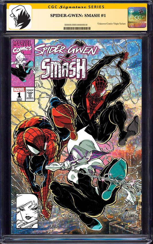 [SIGNED BY KAARE ANDREWS] SPIDER-GWEN: SMASH #1 KAARE ANDREWS (616) EXCLUSIVE VAR [CGC 9.6+ YELLOW LABEL] (11/27/2024)
