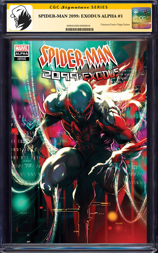[SIGNED BY KAARE ANDREWS] SPIDER-MAN 2099: EXODUS ALPHA 1 UNKNOWN COMICS KAARE ANDREWS EXCLUSIVE VAR [CGC 9.6+ YELLOW LABEL] (11/27/2024)