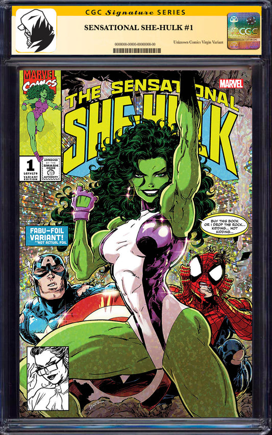[SIGNED BY KAARE ANDREWS] SENSATIONAL SHE-HULK #1 UNKNOWN COMICS KAARE ANDREWS EXCLUSIVE VAR [CGC 9.6+ YELLOW LABEL] (11/27/2024)