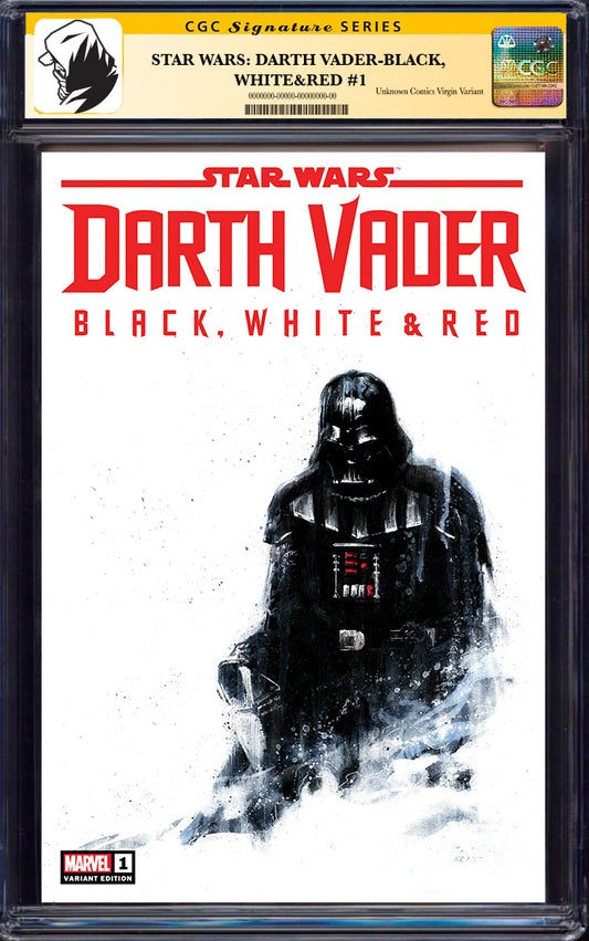 [SIGNED BY KAARE ANDREWS] STAR WARS: DARTH VADER - BLACK, WHITE & RED #1 UNKNOWN COMICS KAARE ANDREWS EXCLUSIVE VAR [CGC 9.6+ YELLOW LABEL] (11/27/2024)