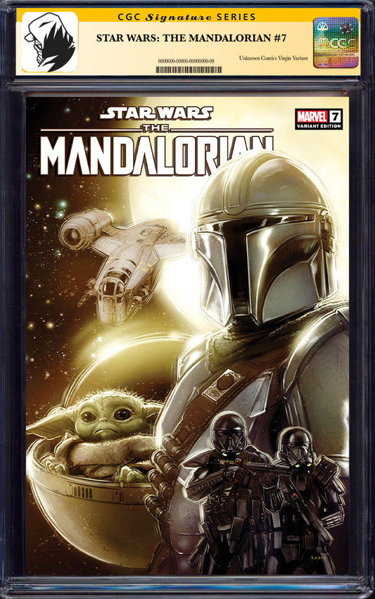 [SIGNED BY KAARE ANDREWS] STAR WARS: THE MANDALORIAN #7 UNKNOWN COMICS KAARE ANDREWS EXCLUSIVE VAR [CGC 9.6+ YELLOW LABEL] (11/27/2024)