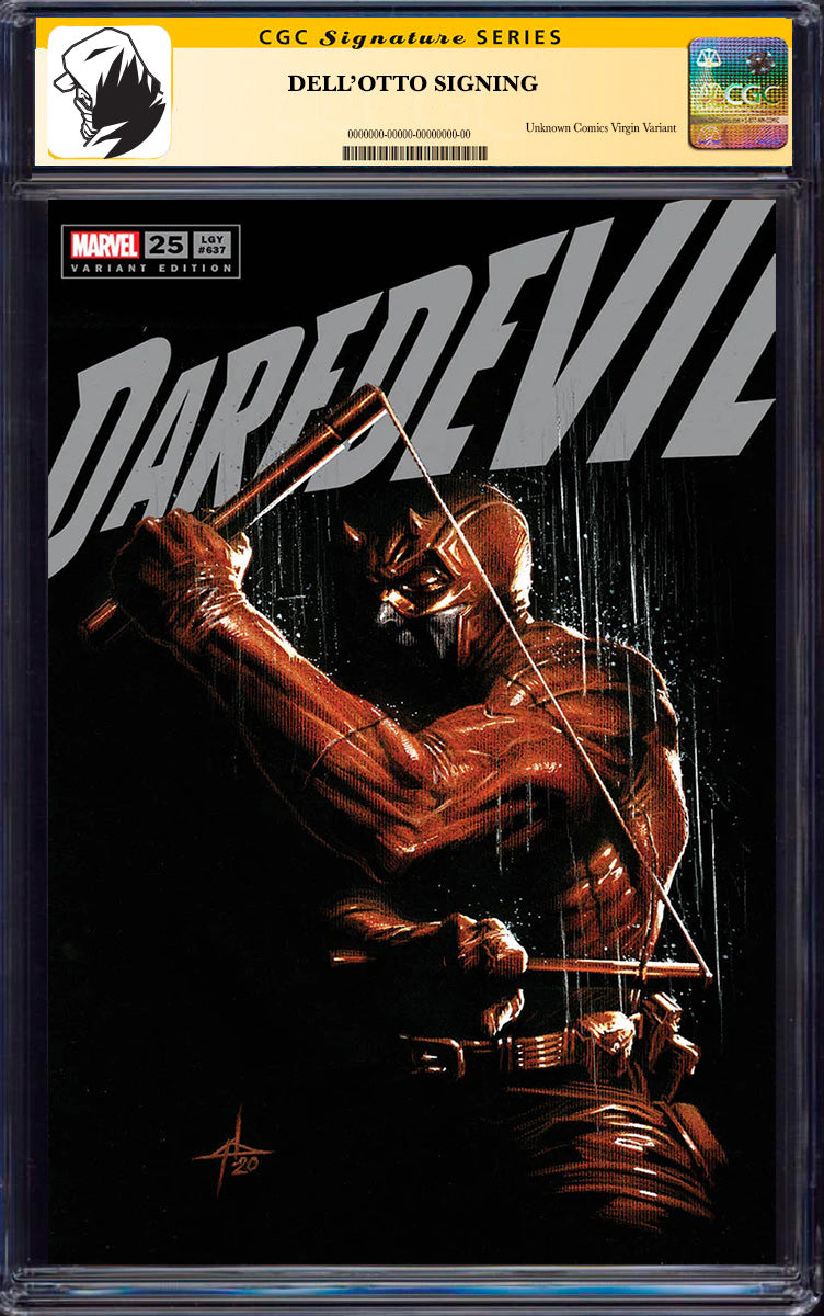 [SIGNED CGC 9.6+ YELLOW LABEL] Daredevil #25 Unknown Comics Gabriele Dellotto Exclusive 3Rd Ptg Var [08-25]