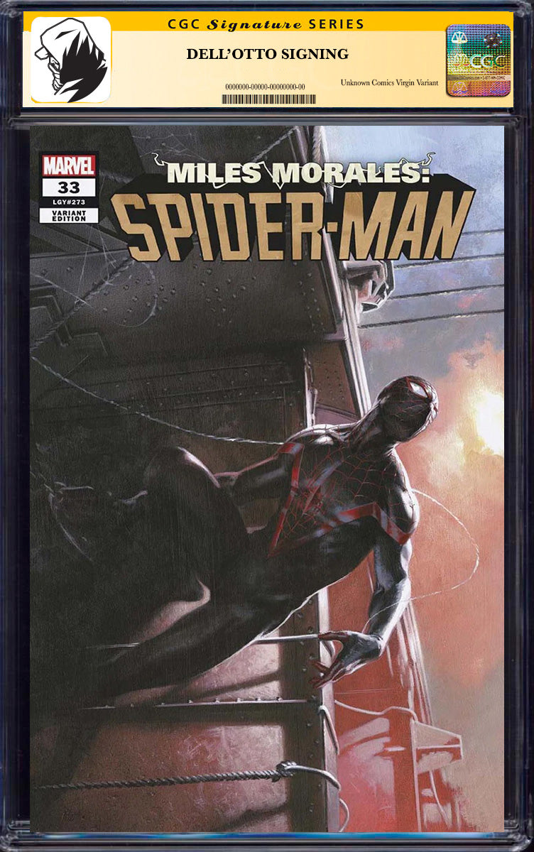 [SIGNED CGC 9.6+ YELLOW LABEL] Miles Morales Spider-Man #33 Unknown Comics Gabriele Dell_Otto Exclusive Var [08-25]