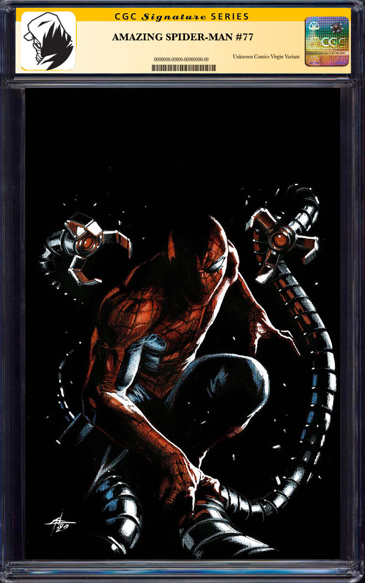 [SIGNED CGC 9.6+ YELLOW LABEL]Amazing Spider-Man #77 Unknown Comics Gabriele Dell_Otto Exclusive Var [08-25]