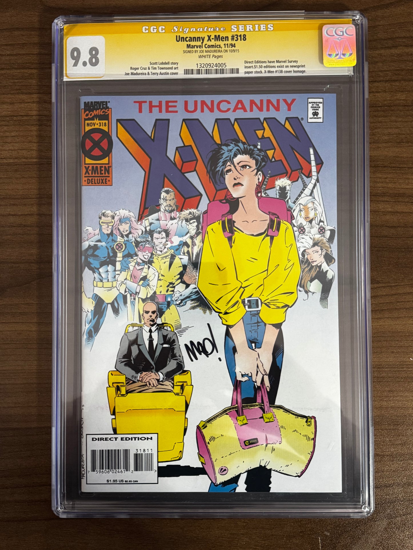 UNCANNY X-MEN #318 SIGNED BY JOE MADUREIRA  CGC 9.8 SS YELLOW LABEL [IN STOCK]