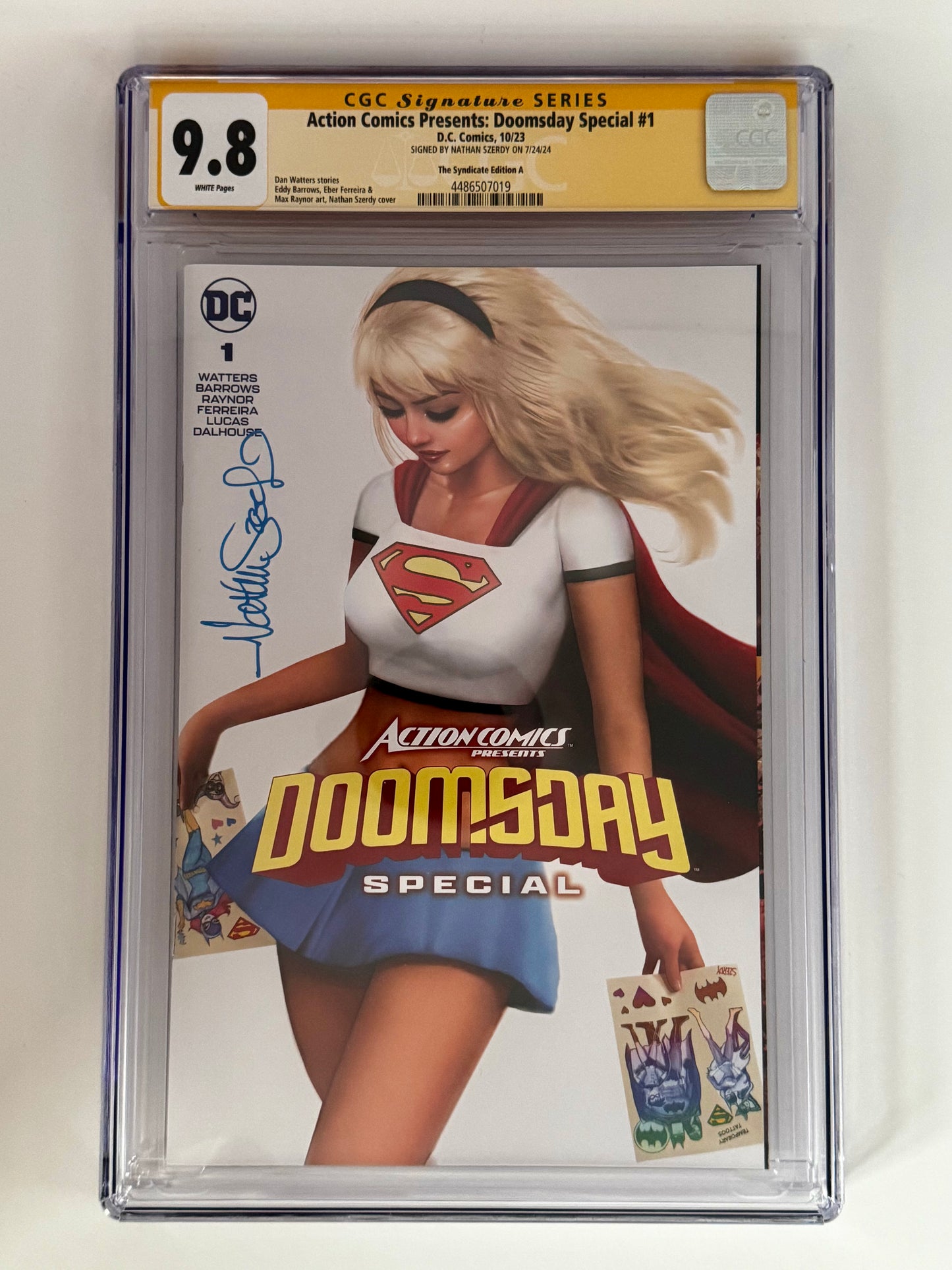 ACTION COMICS PRESENTS DOOMSDAY SPECIAL #1  SIGNED BY NATHAN SZERDY VAR CGC 9.8  SS YELLOW Label [IN STOCK]
