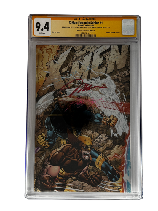 [TRIPLE SIGNED CGC YELLOW LABEL 4 PACK FOIL] X-Men 1991 #1 Facsimile Jim Lee | Claremont |  Williams Cover Var [Set #3]