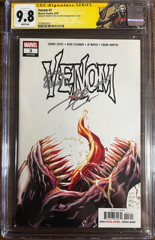 [CGC 9.8 Yellow Label Double Signed Cates | Stegman] VENOM #3 First full appearance of Knull [IN STOCK]