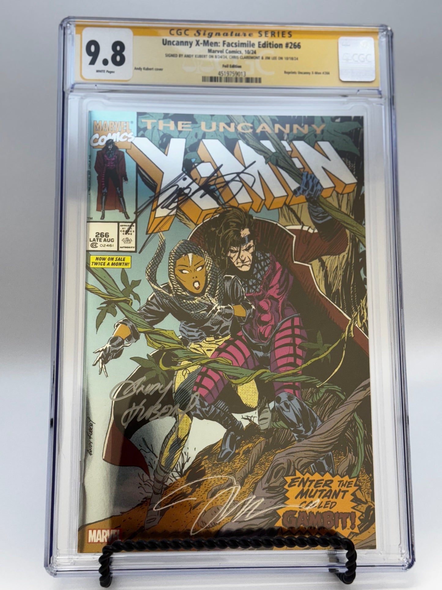 [SIGNED JIM LEE | ANDY KUBERT| CHRIS CLAREMONT] UNCANNY X-MEN #266 FACSIMILE EDITION [FOIL] EXCLUSIVE [CGC 9.8 YELLOW LABEL] [IN STOCK]