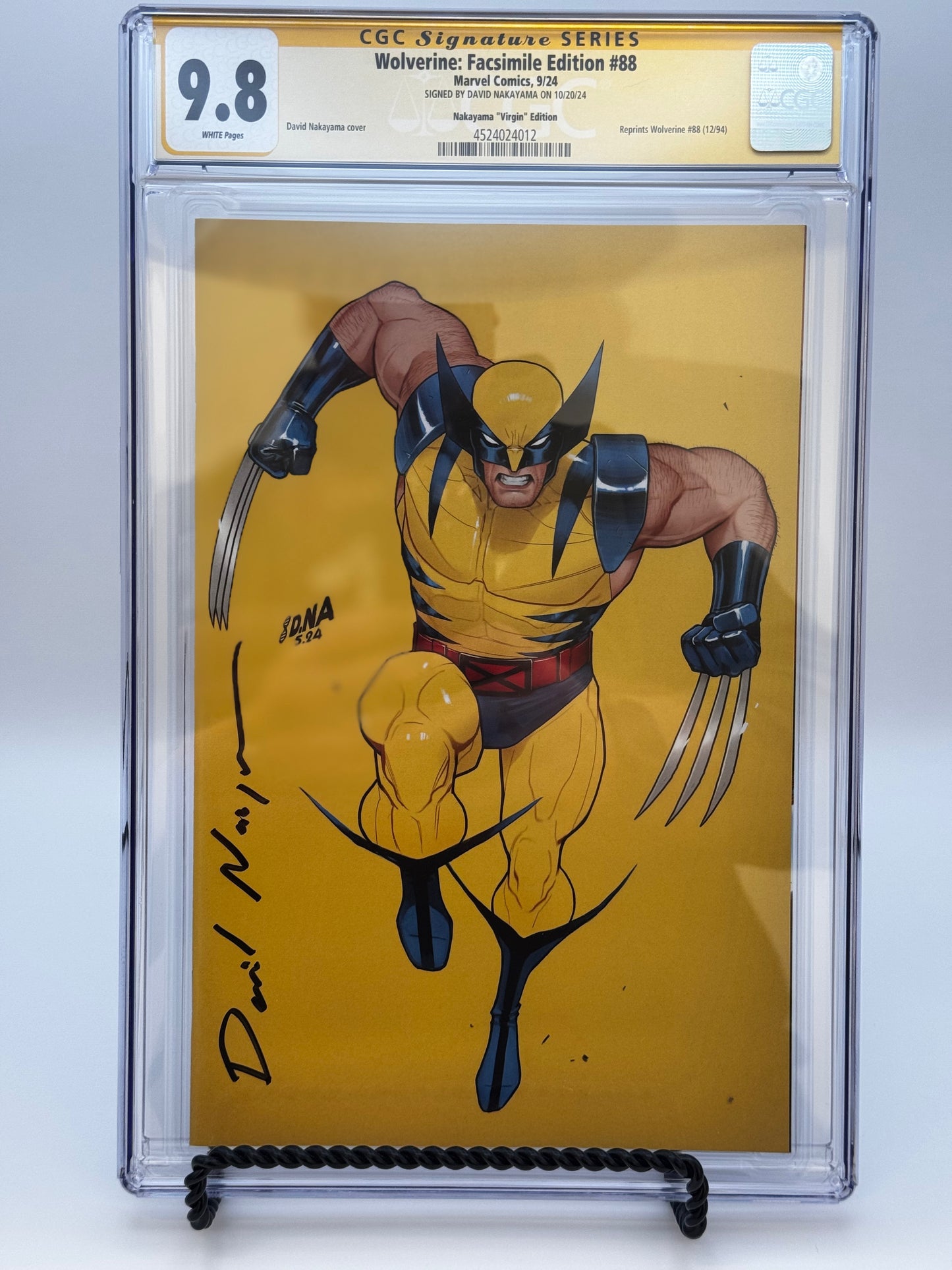 [SIGNED BY DAVID NAKAYAMA] WOLVERINE #88 UNKNOWN COMICS DAVID NAKAYAMA FACSIMILE VIRGIN VAR [CGC 9.8 YELLOW LABEL] [IN STOCK]