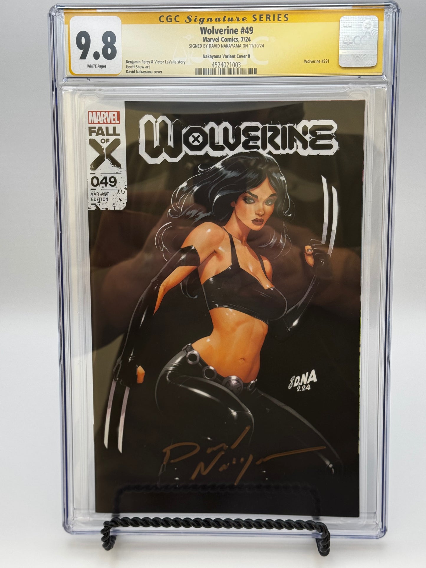 [SIGNED BY DAVID NAKAYAMA] WOLVERINE #49 UNKNOWN COMICS DAVID NAKAYAMA EXCLUSIVE VAR [CGC 9.8 YELLOW LABEL] [IN STOCK]