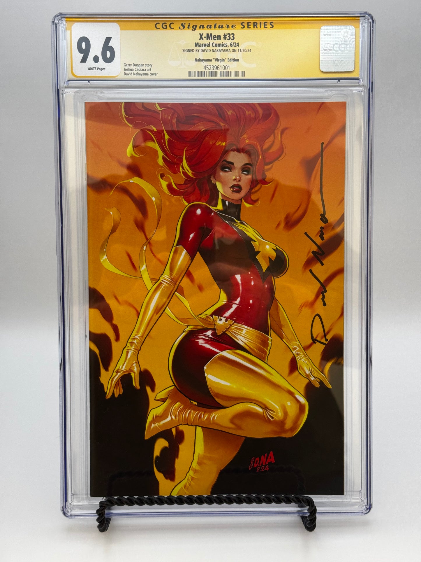 [SIGNED BY DAVID NAKAYAMA] X-MEN #33 [FHX] UNKNOWN COMICS DAVID NAKAYAMA EXCLUSIVE DARK PHOENIX VIRGIN VAR [CGC 9.6 YELLOW LABEL] [IN STOCK]