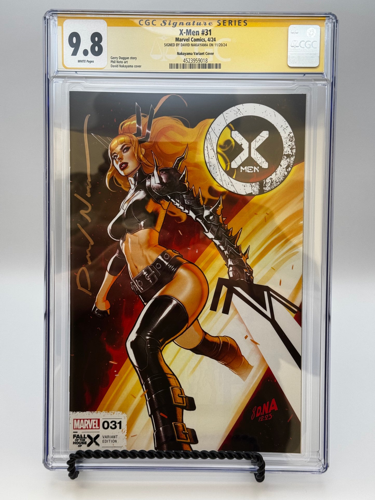 [SIGNED BY DAVID NAKAYAMA] X-MEN #31 UNKNOWN COMICS EXCLUSIVE DAVID NAKAYAMA VAR [CGC 9.8 YELLOW LABEL] [IN STOCK]