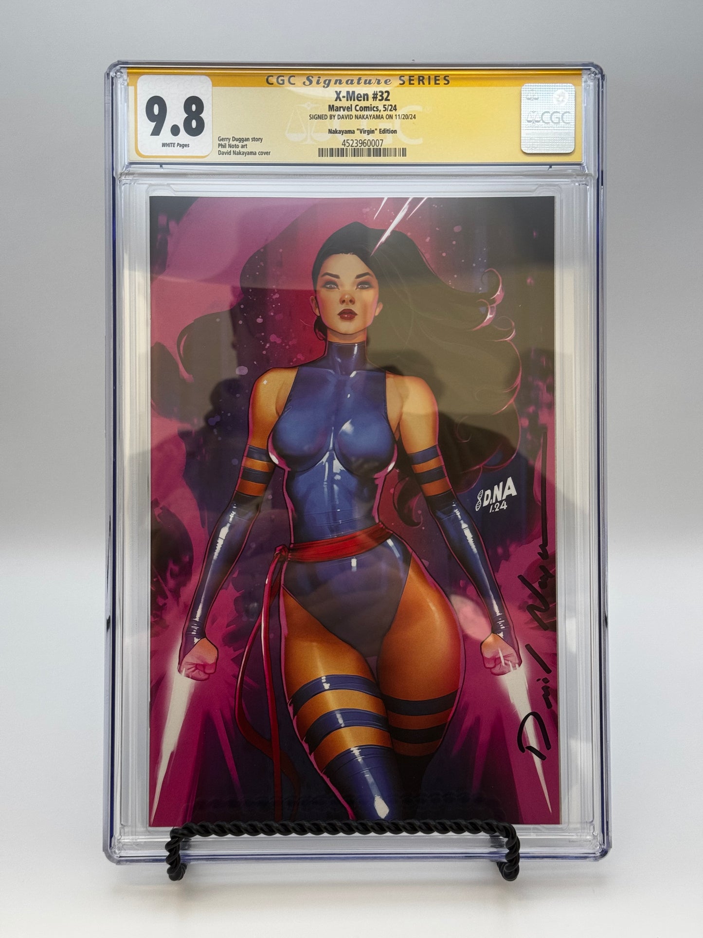 [SIGNED BY DAVID NAKAYAMA] X-MEN #32 [FHX] UNKNOWN COMICS DAVID NAKAYAMA EXCLUSIVE VIRGIN VAR [CGC 9.8 YELLOW LABEL][IN STOCK]