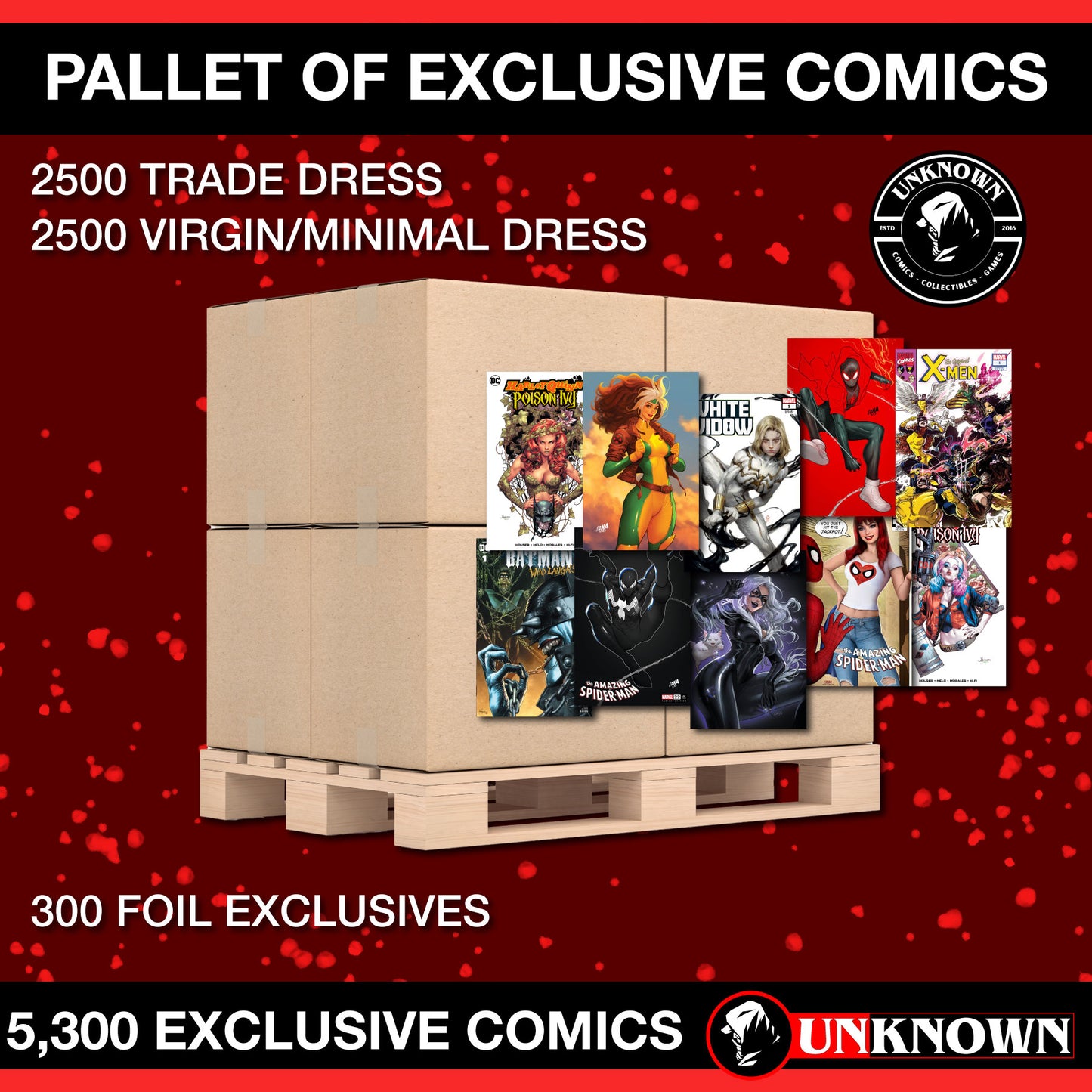 PALLET OF EXCLUSIVE COMIC BOOKS (5,300 EXCLUSIVE COMICS)