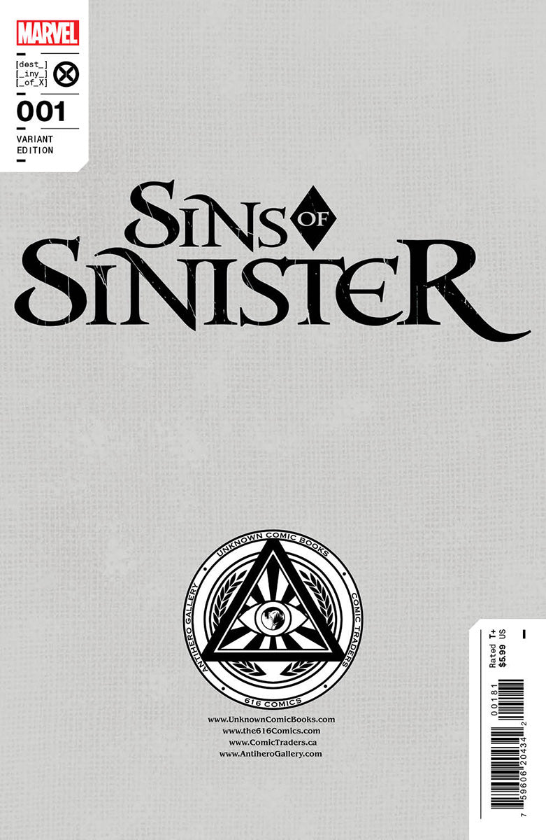 [SIGNED BY KAARE ANDREWS] SINS OF SINISTER #1 UNKNOWN COMICS KAARE ANDREWS EXCLUSIVE VAR [IN STOCK]