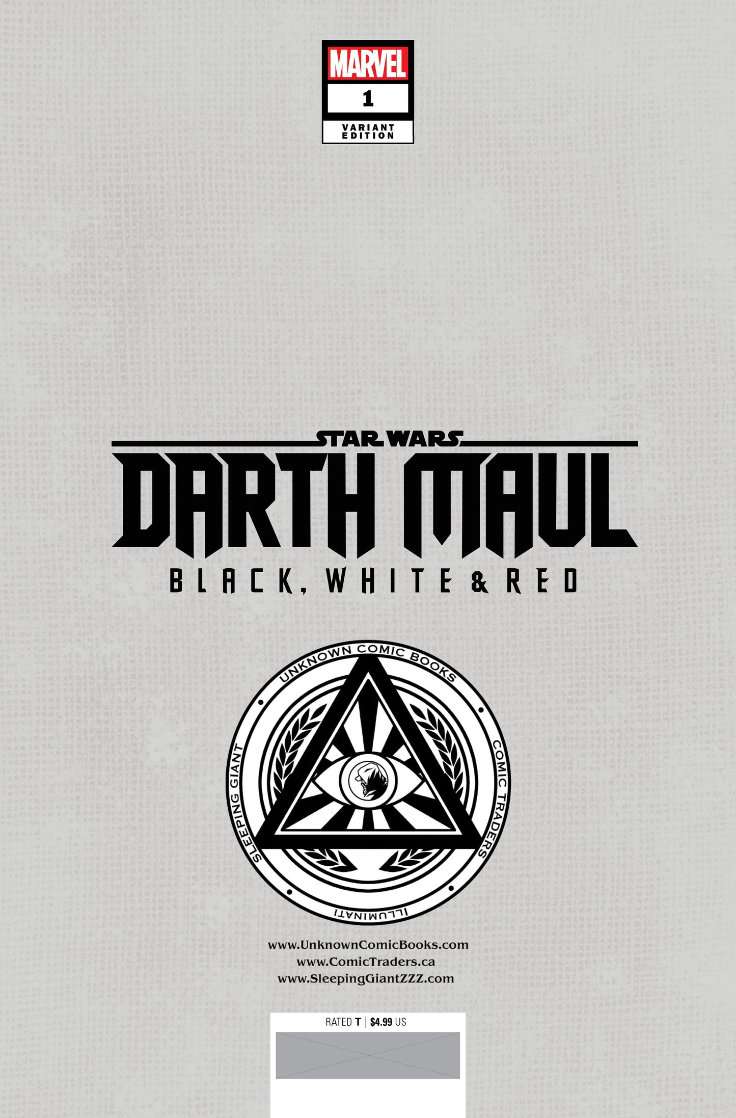 [2 Pack] Star Wars: Darth Maul - Black, White & Red #1 Unknown Comics Felipe Massafera Exclusive Var (04/24/2024)