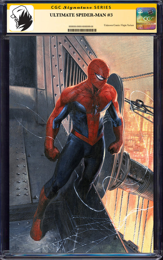 [SIGNED BY JONATHAN HICKMAN] ULTIMATE SPIDER-MAN 3 UNKNOWN COMICS GABRIELE DELL'OTTO EXCLUSIVE VIRGIN VAR [CGC 9.6+ YEELOW LABEL] [11/27/2024]