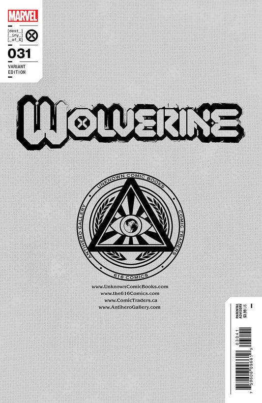 Wolverine #31 Unknown Comics Scott Williams Exclusive Virgin Icon  Var (03/15/2023)