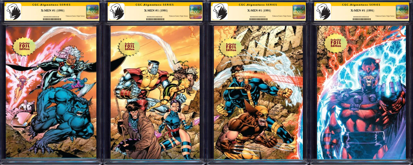 [SIGNED] [4 PACK 🚨 Limited Edition! 🚨] [FOIL] X-Men 1991 #1 Facsimile Edition Unknown Comics Jim Lee Exclusive Connecting Cover Var (12/2025)