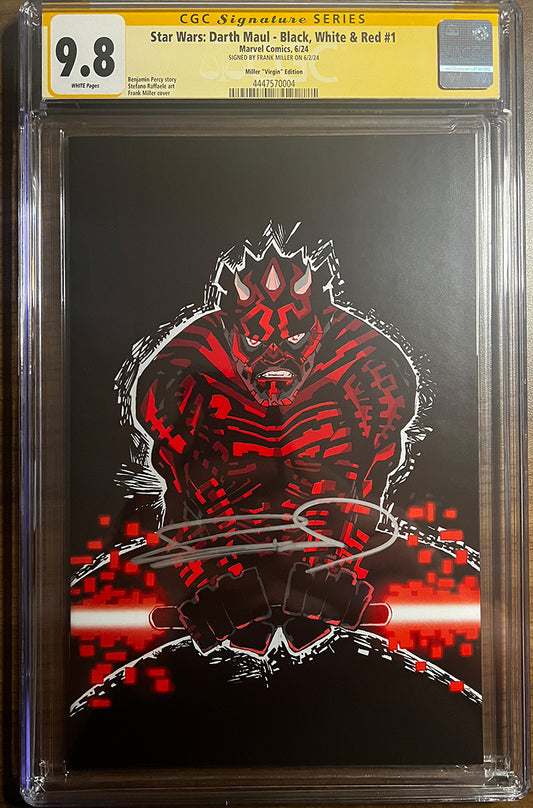[SIGNED BY FRANK MILLER] [CGC 9.8 YELLOW LABEL] STAR WARS: DARTH MAUL - BLACK, WHITE & RED #1 FRANK MILLER VIRGIN VARIANT[1:100]  (06/26/2024)