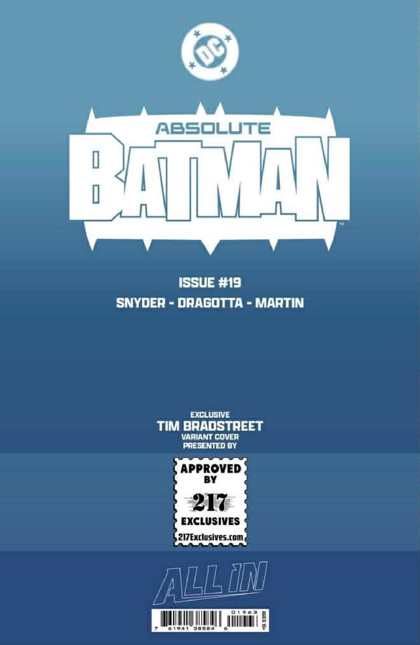 [FOIL] ABSOLUTE BATMAN #19 TIM BRADSTREET EXCLUSIVE VIRGIN VAR (04/08/2026) (04/15/2026)