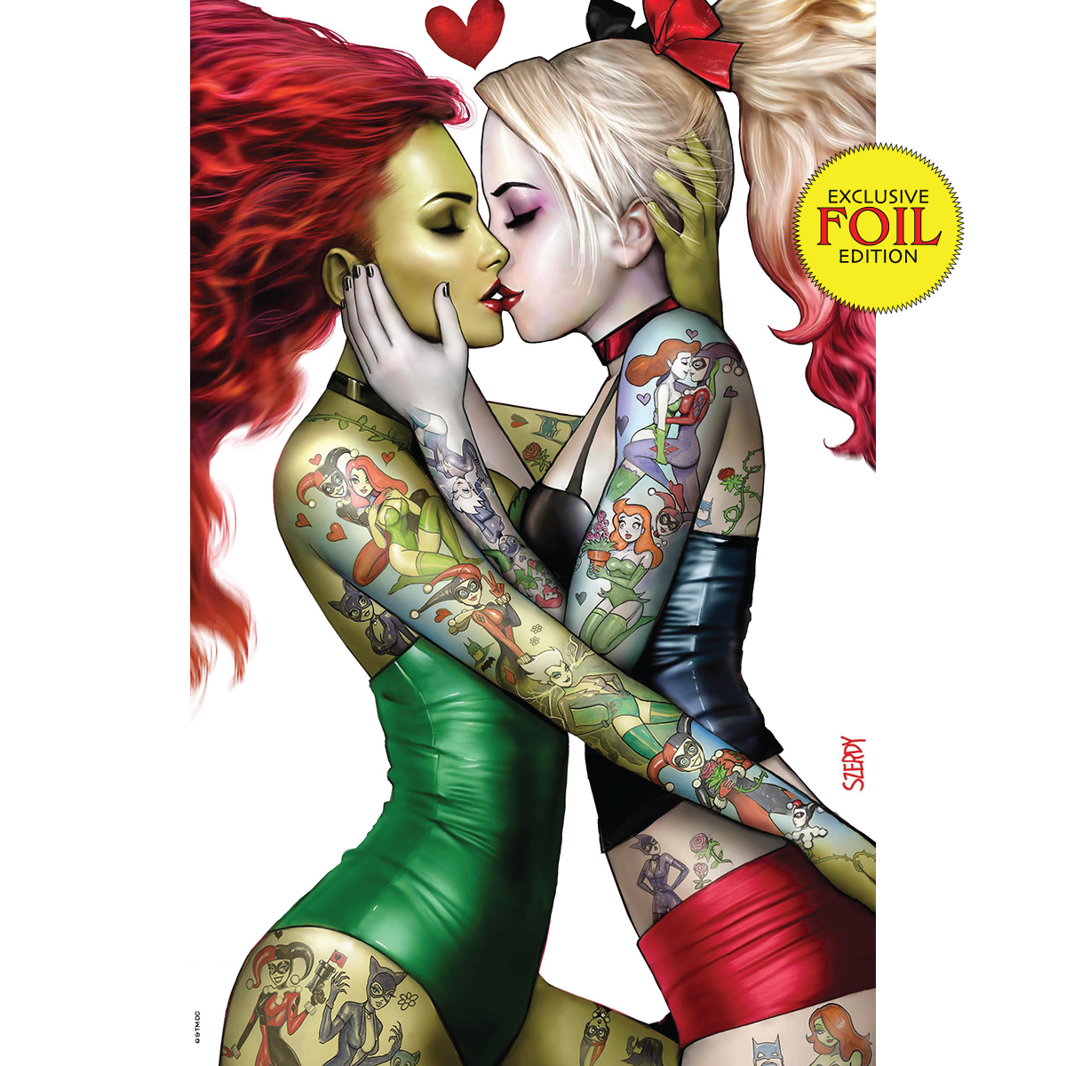 [SIGNED W/ COA] [FOIL] HARLEY QUINN #31 NATHAN SZERDY (616) EXCLUSIVE IVY TATTOO FOIL VIRGIN VAR [IN STOCK]