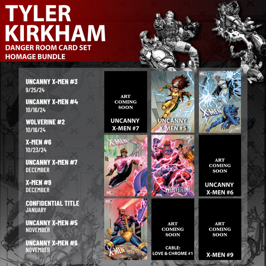 (01/29/2025) [9 PACK] DANGER ROOM CARD SET HOMAGE CONNECTING COVERS EXCLUSIVE TRADE BUNDLE TYLER KIRKHAM VAR