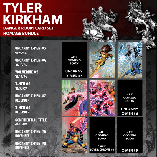 (01/29/2025) [9 PACK] DANGER ROOM CARD SET HOMAGE CONNECTING COVERS EXCLUSIVE VIRGIN BUNDLE TYLER KIRKHAM VAR