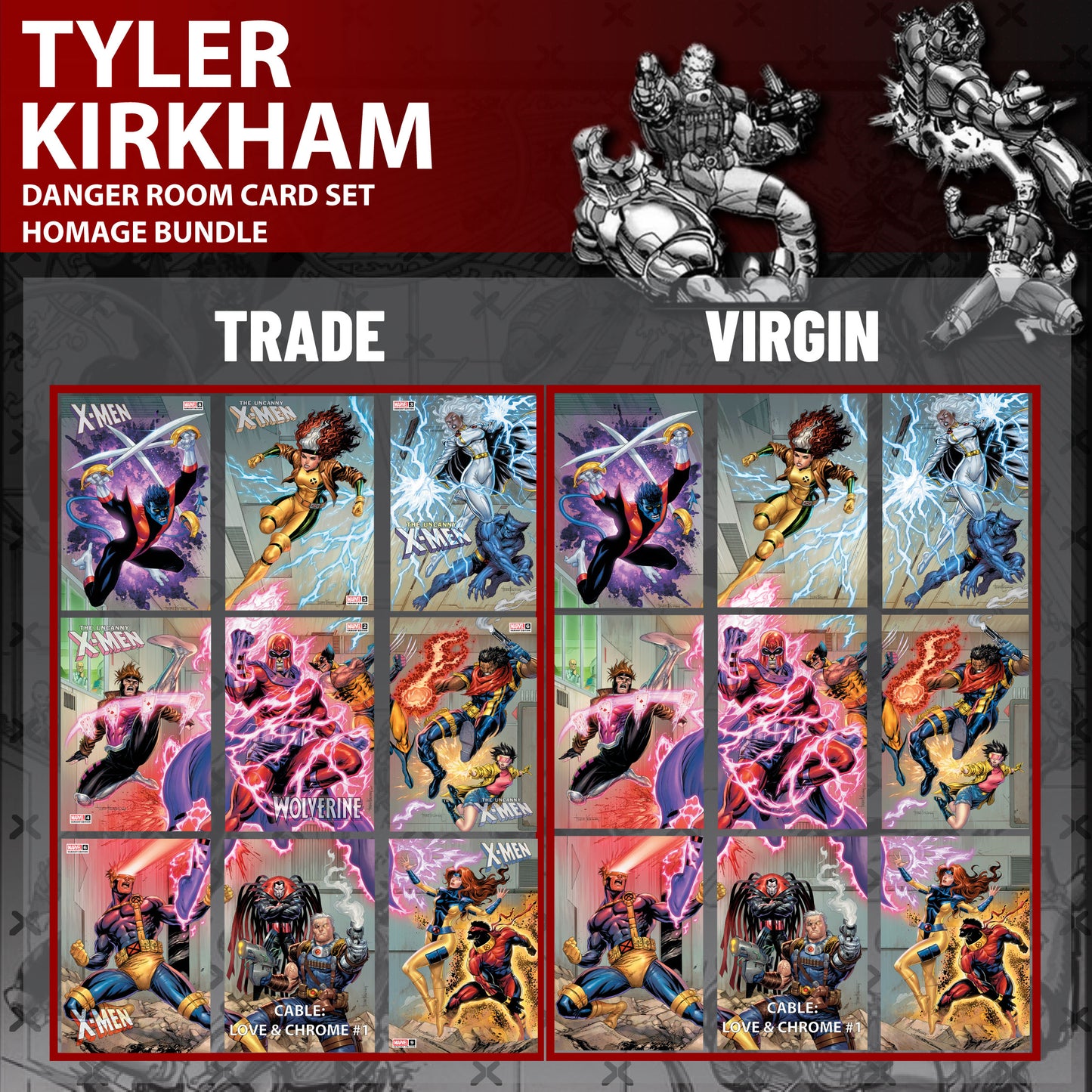 (01/29/2025) [18 PACK] DANGER ROOM CARD SET HOMAGE CONNECTING COVERS EXCLUSIVE BUNDLE TYLER KIRKHAM VAR