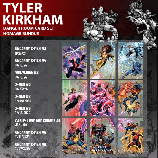 (01/29/2025) [9 PACK] DANGER ROOM CARD SET HOMAGE CONNECTING COVERS EXCLUSIVE VIRGIN BUNDLE TYLER KIRKHAM VAR