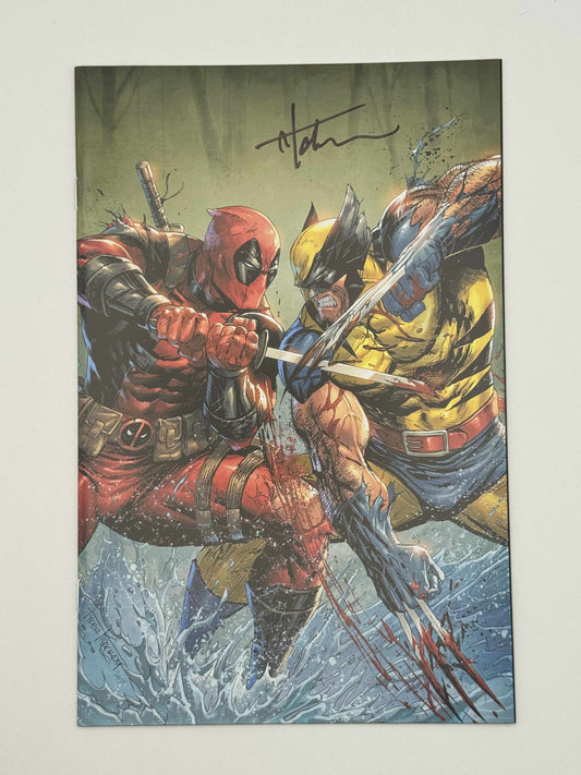 [SIGNED W/ COA] DEADPOOL & WOLVERINE: WWIII #2 UNKNOWN COMICS TYLER KIRKHAM EXCLUSIVE VIRGIN VAR [IN STOCK]