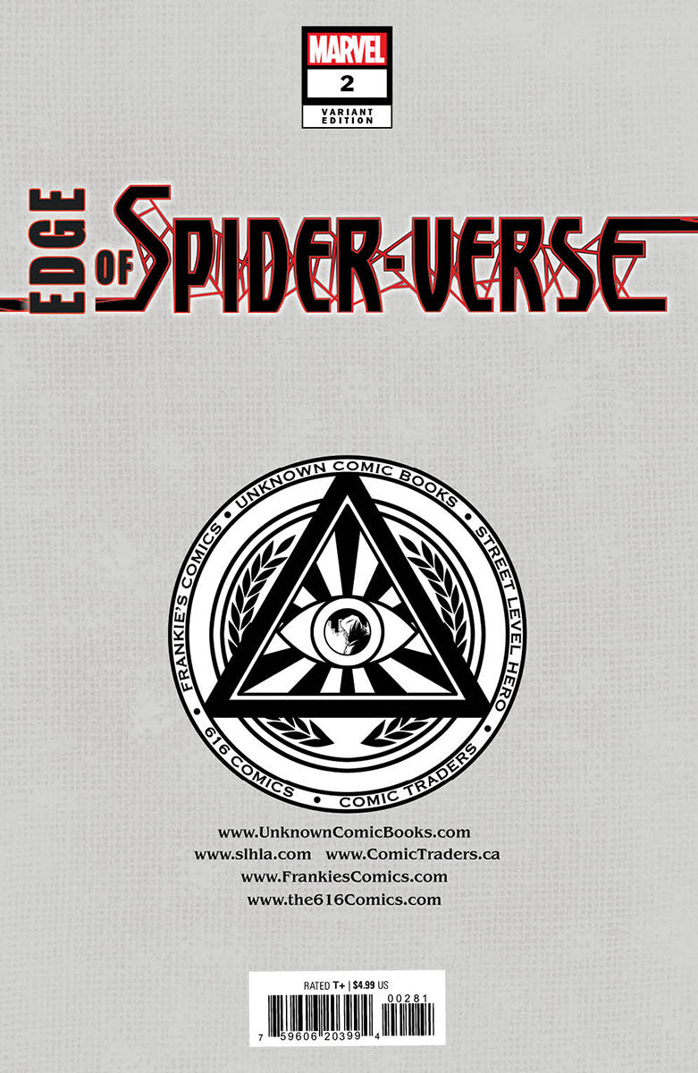 SIGNED W/ COA EDGE OF SPIDER-VERSE #2 UNKNOWN COMICS TYLER KIRKHAM EXCLUSIVE VIRGIN VAR (04/26/2023)