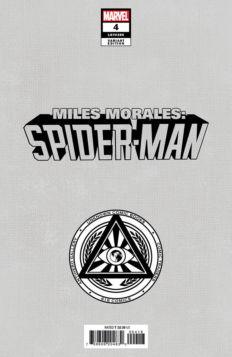 SIGNED W/ COA MILES MORALES: SPIDER-MAN #4 UNKNOWN COMICS TYLER KIRKHAM EXCLUSIVE VIRGIN VAR (11/29/2023)