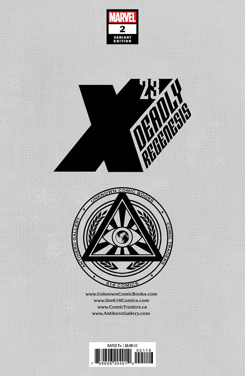 X-23: DEADLY REGENESIS #2 UNKNOWN COMICS NATHAN SZERDY EXCLUSIVE VAR CGC 9.8 BLUE LABEL (12/27/2023)